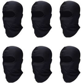 6 Pack Balaclava Ski Mask for Men and Women, Windproof Sun Protection Face Mask for Outdoor Activities (Black)
