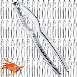 Zhehao 60 Pack Nut Crackers Tool Bulk Crab Crackers and Tools Heavy Duty Crab Leg Claw Crackers Opener Tool for Nuts Shellfish Seafood Home Restaurant Kitchen Crumbled Tools (Silver)