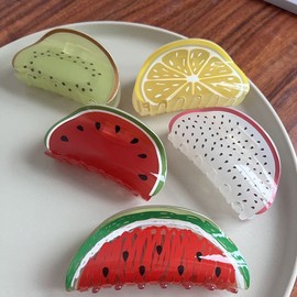 Fruit Shape Hair Claw Clips Watermelon Lemon Hair Jaw Barrettes Clips Sweet Fruits kiwifruit Pitaya Hair Clips Hair Accessories for Women and Girls