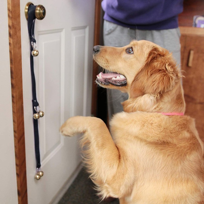 CATHYLIFE Leather Dog Doorbells for Door Knob/Potty Training/Go Outside, Length