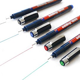 EDDING 1800 PROFIPEN PIGMENT LINER FINELINER DRAWING PEN - 0.1mm [SET OF 4 - BLACK, BLUE, RED, GREEN]
