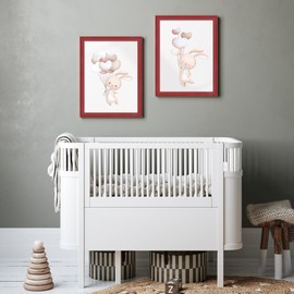 WANDStyle H120 Children's Room Picture Frame for Children's Drawings DIN A4 21 x 29.7 cm Modern Wooden Frame Red Grained Made in Germany