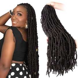 NISEYO NU Long Pre-looped Butterfly Locs Crochet Hair 30 Inch 8 Packs Light Weight & Soft Distressed Locs,4#(Brown)