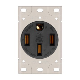 RIIEYOCA NEMA 14-50R Flush Mount Power Outlet,3 Pole 4 Wire Receptacle,50 Amp 125/250V Straight Blade Outlet for Dryers,RVs, Welders,Electric Cars,Grounding,1Pack