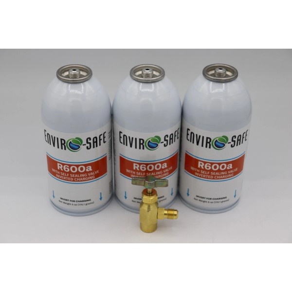 Enviro-Safe R-600a Refrigerant with 7/16" Self Sealing K28 6 oz