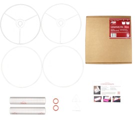 Drum Lampshade Making Kit Twin Pack - Use with Pendant Ceiling Lights, Table and Floor Lamps, Drum Circle Shape Needcraft UK DIY use with Fabric, Textile, Wallpaper of Choice. (White, 30cm)