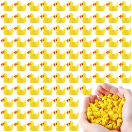 JOISHOP 120pcs Mini Ducks, Resin Tiny Ducks Little Plastic Ducks Small Ducks Bulk for Aquarium Dollhouse Fairy Garden Landscape Decor