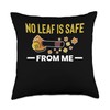 No Leaf Is Safe From Me Leaf Blower Autumn Throw