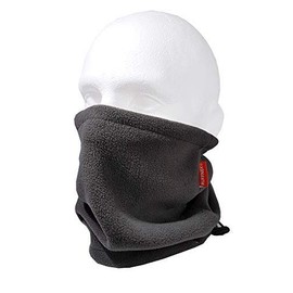 Ruffnek GREY POLAR FLEECE Neckwarmer Neck Gaiter Tube Snood/Ski Mask/Winter Beanie Hat with Adjustable Toggle - Men, Women, Children, One Size