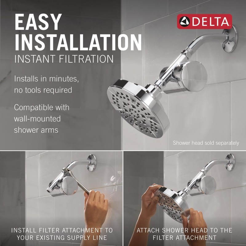 Delta Faucet Clarifi Standard Shower Filter Attachment with Filter, Shower
