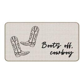 TopXmai Western Boots Off Cowboy Door Mat 17 x 30,Western Welcome Door Mat Outside Entrance Indoor Outdoor,Howdy Door mat,Cowboy Decor for Home Decor,ZH01-DD-085
