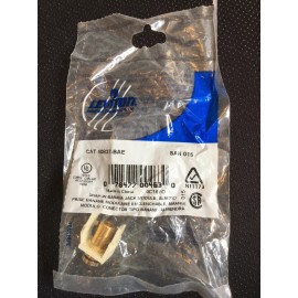 Leviton 40837-BAE Banana Jack QuickPort Insrt, Gold Plated, Black Stripe, Almond