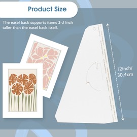 Lineco, 50 Pack Cardboard Easel Backs 12 Inch, Self Stick Single Wing Stand, Display Signs, Cards, Photographs, Brochures, Posters, Craft Projects, White