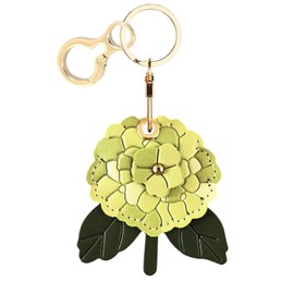 Leather Keychain Holder Case Compatible with AirTag,Cute Protective Cover with Keyring,Anti-Scratch Finder GPS Tracker Case for Wallet Keys,Bag,Pets(Hydrangea A)