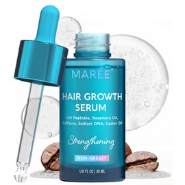 MAREE Hair Growth Serum - Caffeine Peptides Castor Rosemary Oil for Hair Growth - Products for Women & Men - Hair Oils for Hair Growth - Hair Regrowth Tonic - Scalp Serum - Suero Para El Cabello