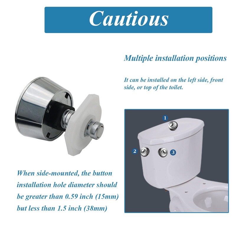 Goddessmoon Universal Dual Flush Valve Kit with Water-Saving Valve, Electroplated