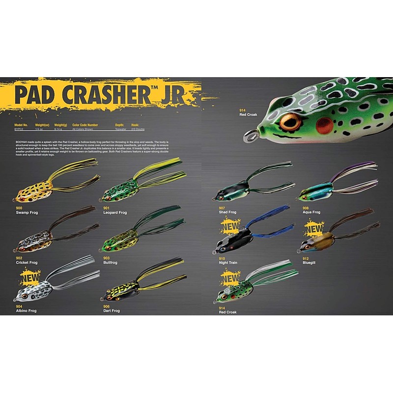 BOOYAH Pad Crasher Jr Topwater Bass Fishing Hollow Body Frog