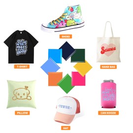 HTVRONT HTV Vinyl Rolls Heat Transfer Vinyl - 12" x 8ft Blue HTV Vinyl for Shirts, Blue Iron on Vinyl for Cricut & Cameo - Easy to Cut & Weed for Heat Vinyl Design (Pale Blue)