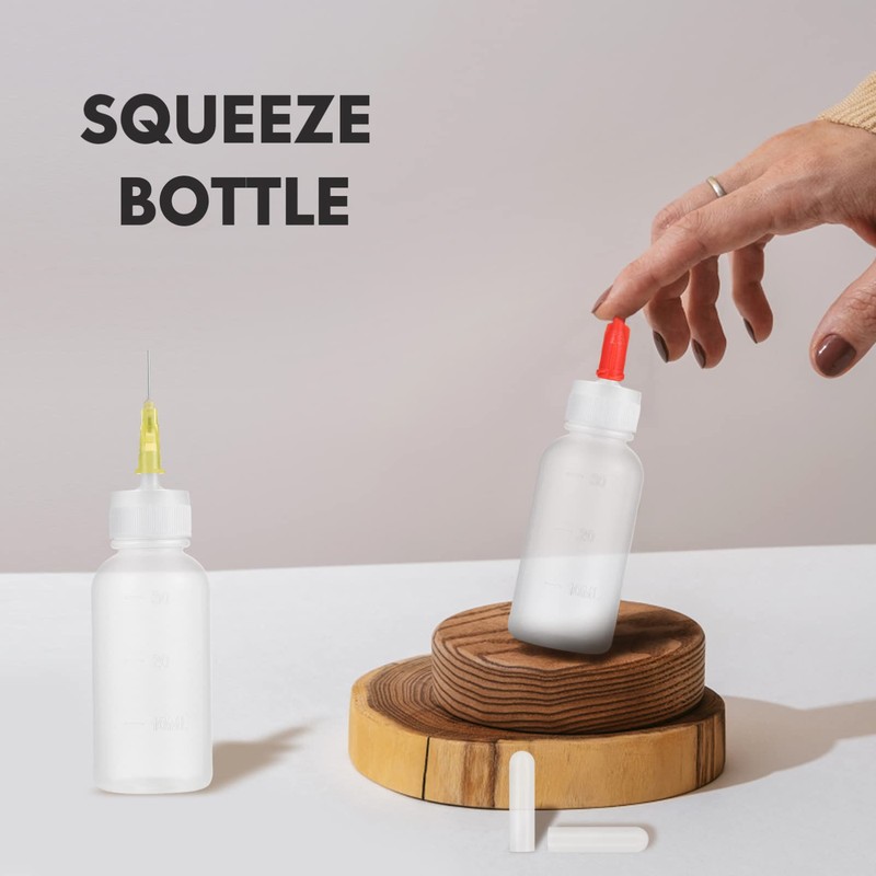 Ciieeo 6sets Glue Applicator Bottles Squeeze Dispenser Caps for Inks