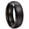 King Will Black Domed Tungsten Ring 8mm Brushed Matte Finished