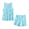 PNAEONG XTSY208 - Conjunto de pijama corto de algodón para