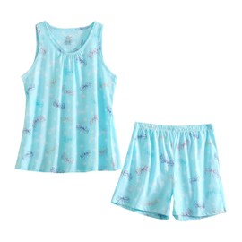 PNAEONG XTSY208 - Conjunto de pijama corto de algodón para mujer, Libélula, M