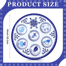 Jingmore Passover Decor Plastic Plates Pesach Plate Passover Seder Dish for Pesach Feast Party Favors 10 Inch(12-Pack)