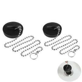 Yeenano Sink Plug,2 Pcs Kitchen Sink Plug Universal Rubber Drain Stopper with Stainless Steel Chain Sink Plug Replacement For Bathtub Sink Bathroom Kitchen Home(Size 42mm To 45mm,Chain 45cm)