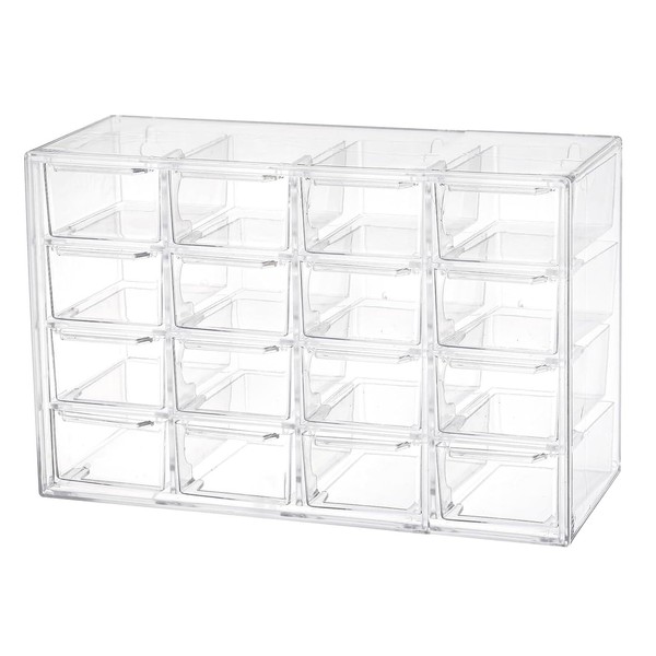 Liemuao Stackable Storage Drawers, Clear Drawer Storage Box for Small