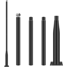 HAOVZRI 13Ft Tall Street Light Pole with Base Accessory, Street Lamp Post for Outdoor Lighting Fixtures, Black Galvanised Aluminium Light Poles for Outside for Patio, Street, Backyard, Exterior House