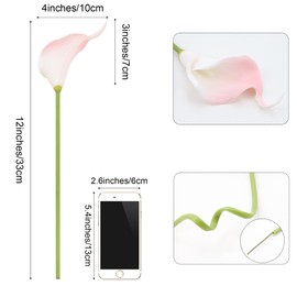 SITUMEIZI 24 PCS Pink Fake Flowers Artificial Calla Lily Silk Flowers Real Touch for Home Kitchen Decor Wedding Bouquet Office Decoration