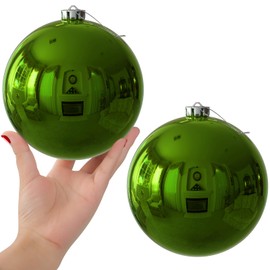 Lime Green 6.0" Extra Large Christmas Balls - Christmas Tree Decoration Ornaments Shatterproof Hanging Shiny Balls for Birthday Holiday Wedding Decorations Set of 2pcs