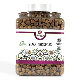 NY SPICE SHOP Kala Chana – 5 lbs. (Pound) Desi Black Chickpeas - Desi Chickpeas Chana with skin - Black Gram - Whole Chana - 100% Natural Great Source Of Natural Protein - Ideal Vegetarians & Vegans