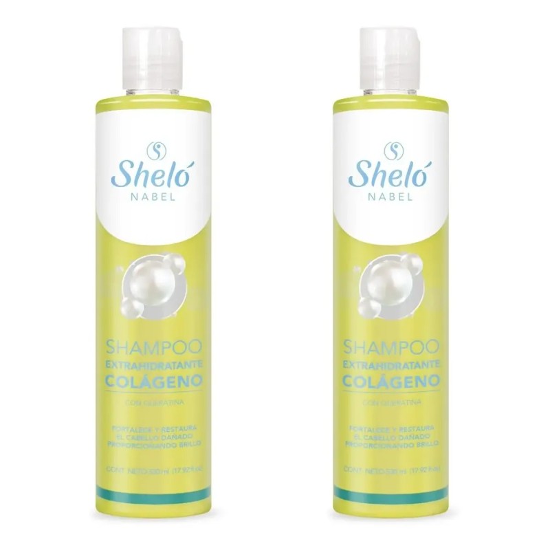 2 Shampoo Extra Hidratante Colágeno Queratina Restaura Sheló