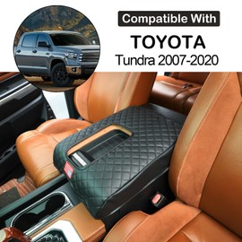 Aunginsy Car Leather Center Console Protector Cover Compatible with Toyota Tundra 2007-2020 Center Console Armrest Seat Box Cover Cushion Lid Protector Pad Waterproof Anti-Scratch Interior Accessories