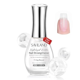 SAVILAND 15 ml Nail Hardener Extra Strong: 7-Day Repair Fingernails Strengthener Professional Nail Strengthener Rich in Keratin Castor Oil VE Nail Hardener Brittle Nails Hand Foot Nail Care Products