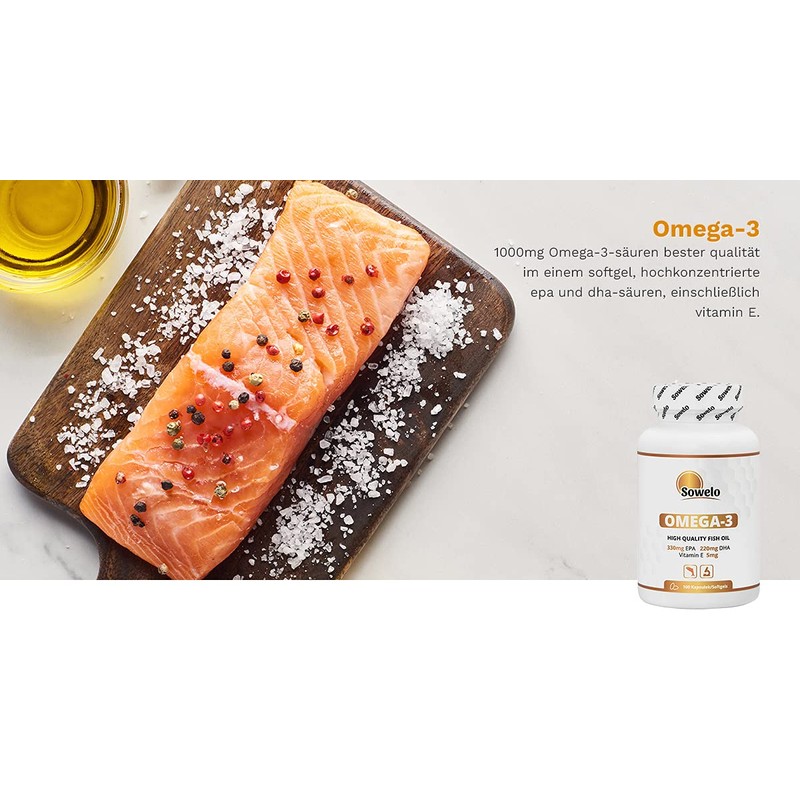 Sowelo Omega-3 Fish Oil Capsules EPA 330 mg DHA 220
