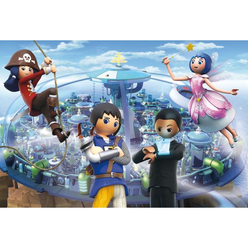 Schmidt 56168 Playmobil Puzzle Super 4 – Technopolis mit Einer
