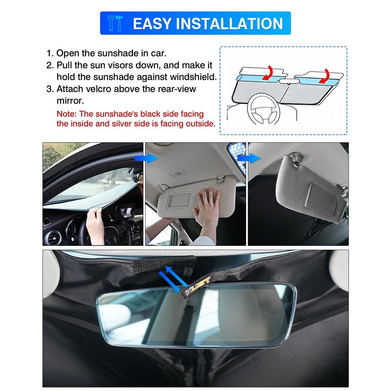 KUST Windshield Sun Shade for 2007–2012 Dodge Caliber Window Shade