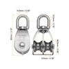 PATIKIL M25 Double Pulley Block, 304 Stainless Steel Heavy Wire