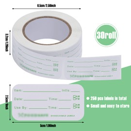 Outus 7500 Pieces Food Labels for Catering Food Date Storage Labels 1 x 2 Inch Removable Freezer Labels for Containers Easy Remove, Food Safety Date Sticker for Kitchen Restaurant Home Supplies