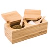 Vencier Bamboo Spice Salt & Pepper Box Magnetic Hinged Pot