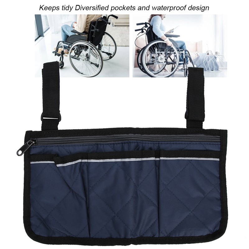 Wheelchair Bag Pouch Pockets Large Capacity Hanging Bag Storage Organizer