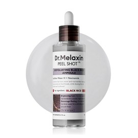 Dr.Melaxin Peel Shot Glow Black Rice Peeling Ampoule with Rice Extract & AHA BHA, Gentle Exfoliating Serum for Dead Skin Cells, Niacinamide & Hyaluronic Acid, Korean Skincare, 2.71 fl.oz
