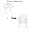 TeoKJ Folding Outdoor Side Tables, Anti Rust Small Patio Table