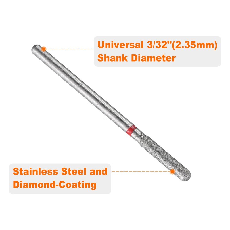 sourcing map 4pcs 200-230 Grits Diamond Grinding Bit 2.6mm Cylindrical