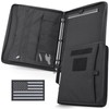 LIVANS Tactical Notebook Portfolio Padfolio Ring Binder with Zipper, Army