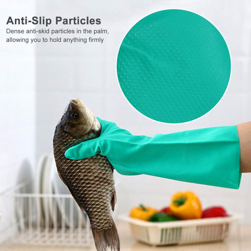 Healifty Oil Resistant Rubber Gloves Housework Dishwashing Gloves Waterproof Gloves