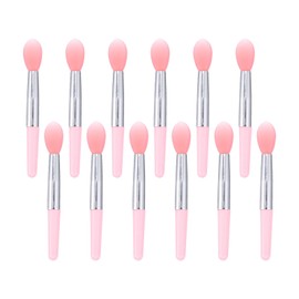 12Pcs Pink White Silicone Mini Lip Brush 2 inch Lip Balm Applicator Reusable Lipstick Brush Lip Gloss Makeup Applicator Silicone Lip Mask Brushes Lip Scrub Brush Eyeshadow Makeup Brushes and Tools