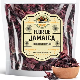 Hibiscus Flowers 4oz – All-Natural & Triple Cleaned for Vibrant Flavor. Whole Soft Flor de Jamaica Petals, Use for Refreshing Hot or Iced Tea, Agua Fresca & More. By El Molcajete